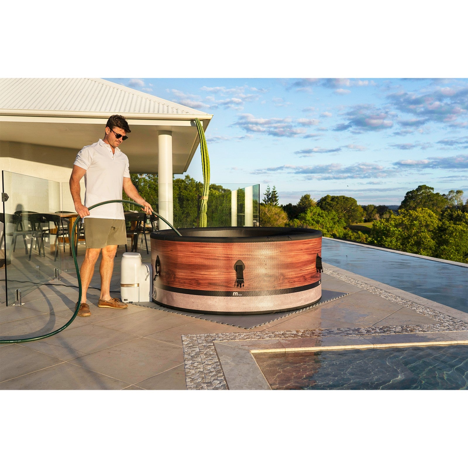 Mspa Duet 6-Person round Inflatable Bubble Spa, Thermal Cover, Energy-Efficie