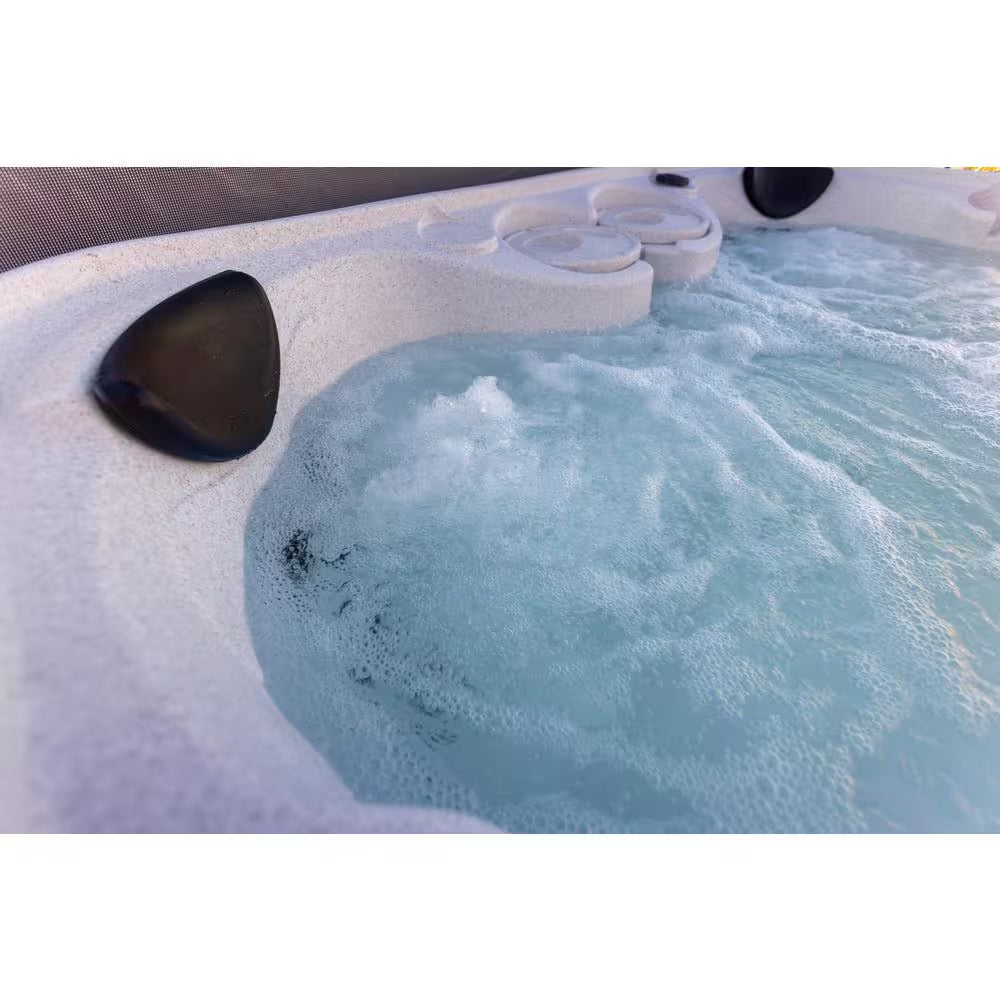 Daydream 3500L 6-Person 35-Jet Hot Tub - Portable Spa W/Ozone, Jacuzzi Pump, Exterior LED & Waterfall & Built-In Cooler