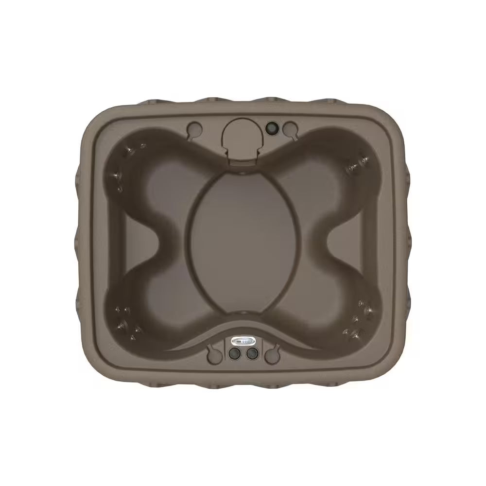 Select 400 4-Person Plug and Play Hot Tub with 20 Stainless Jets and LED Waterfall in Brownstone