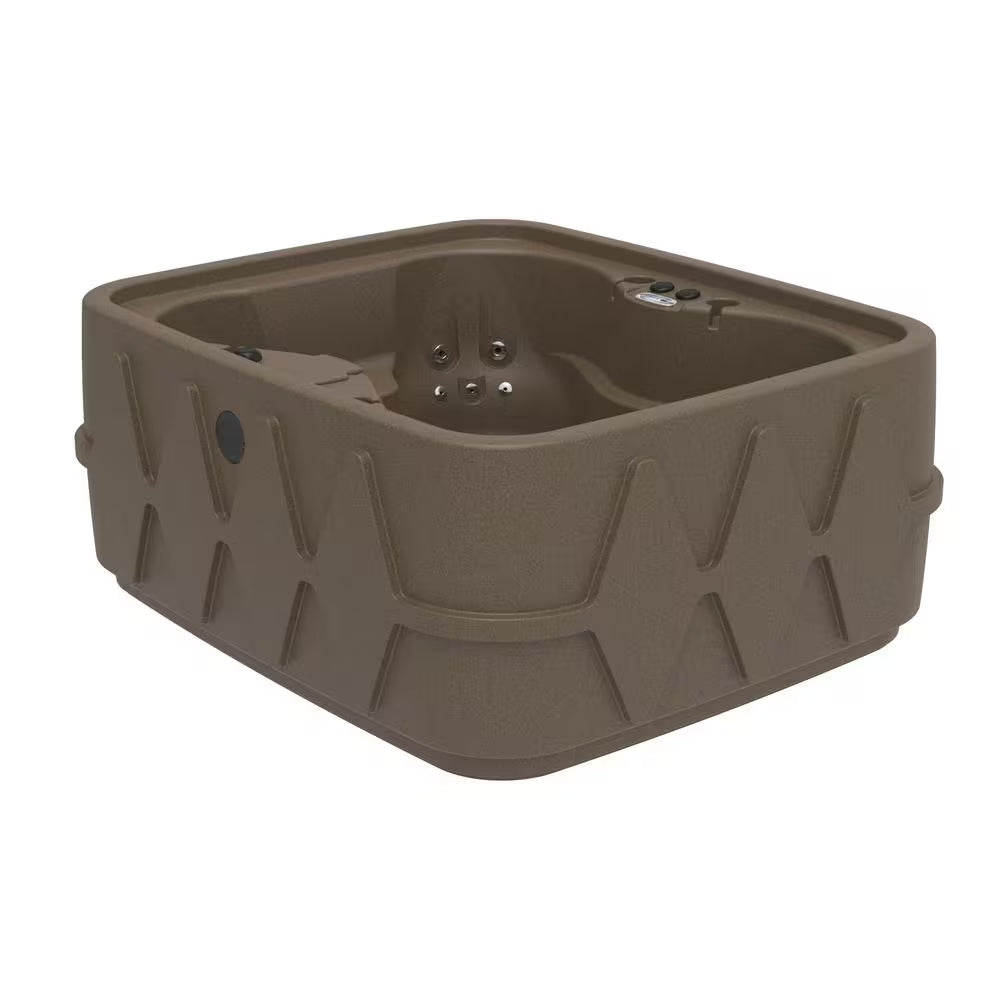 Select 400 4-Person Plug and Play Hot Tub with 20 Stainless Jets and LED Waterfall in Brownstone