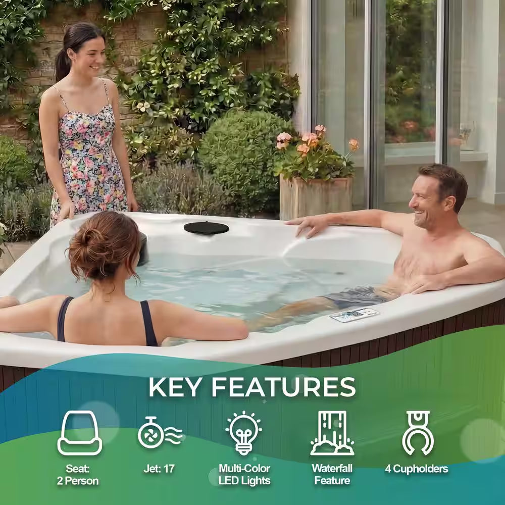 LS300 plus 2-Person 17-Jet 110-Volt Plug and Play Spa with Multi-Color Underwater LED Light