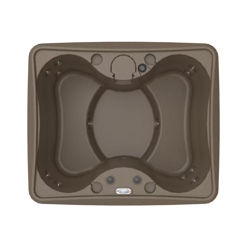 Select 150 4-Person Plug and Play Hot Tub with 12 Stainless Jets and LED Waterfall in Brownstone