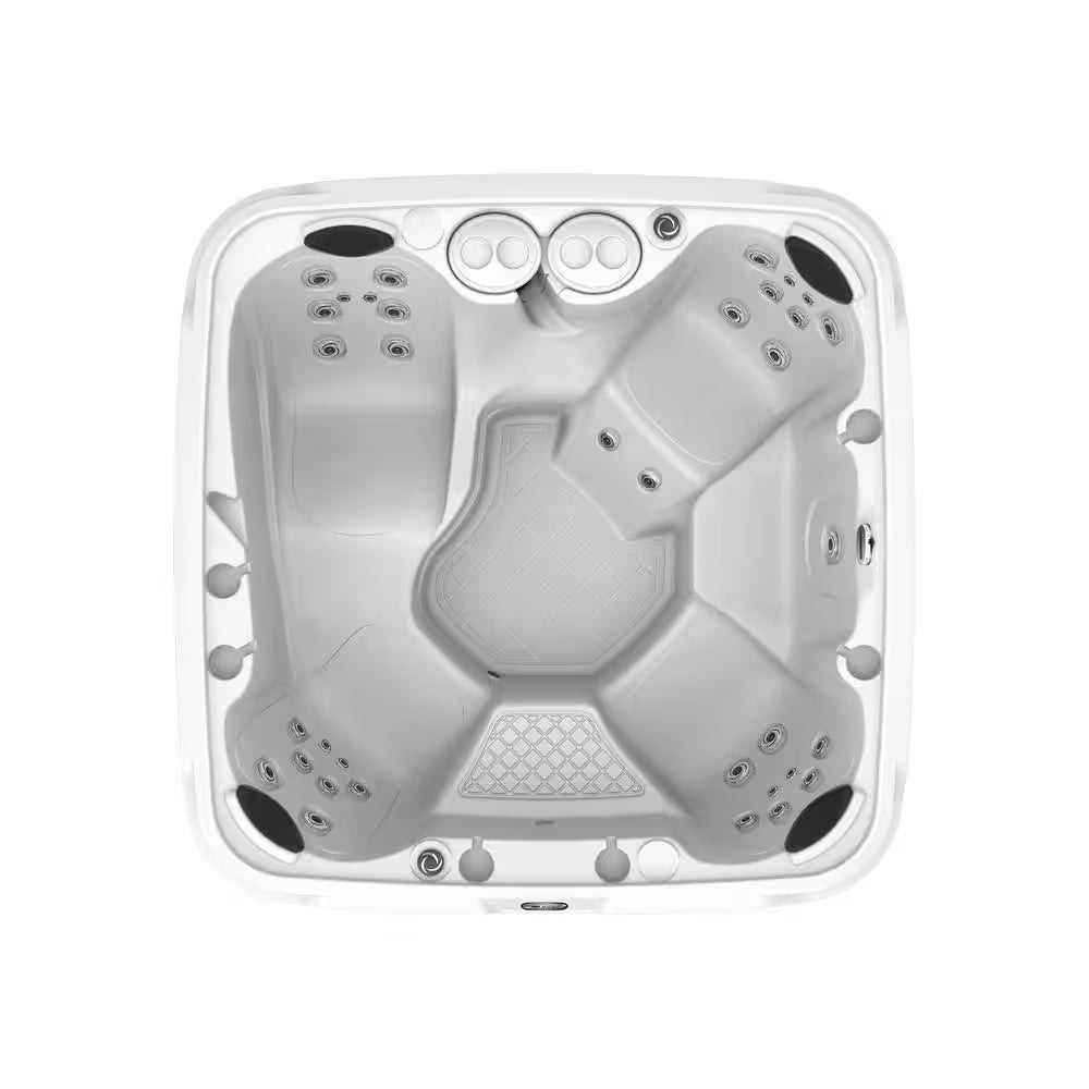 Daydream 3500L 6-Person 35-Jet Hot Tub - Portable Spa W/Ozone, Jacuzzi Pump, Exterior LED & Waterfall & Built-In Cooler