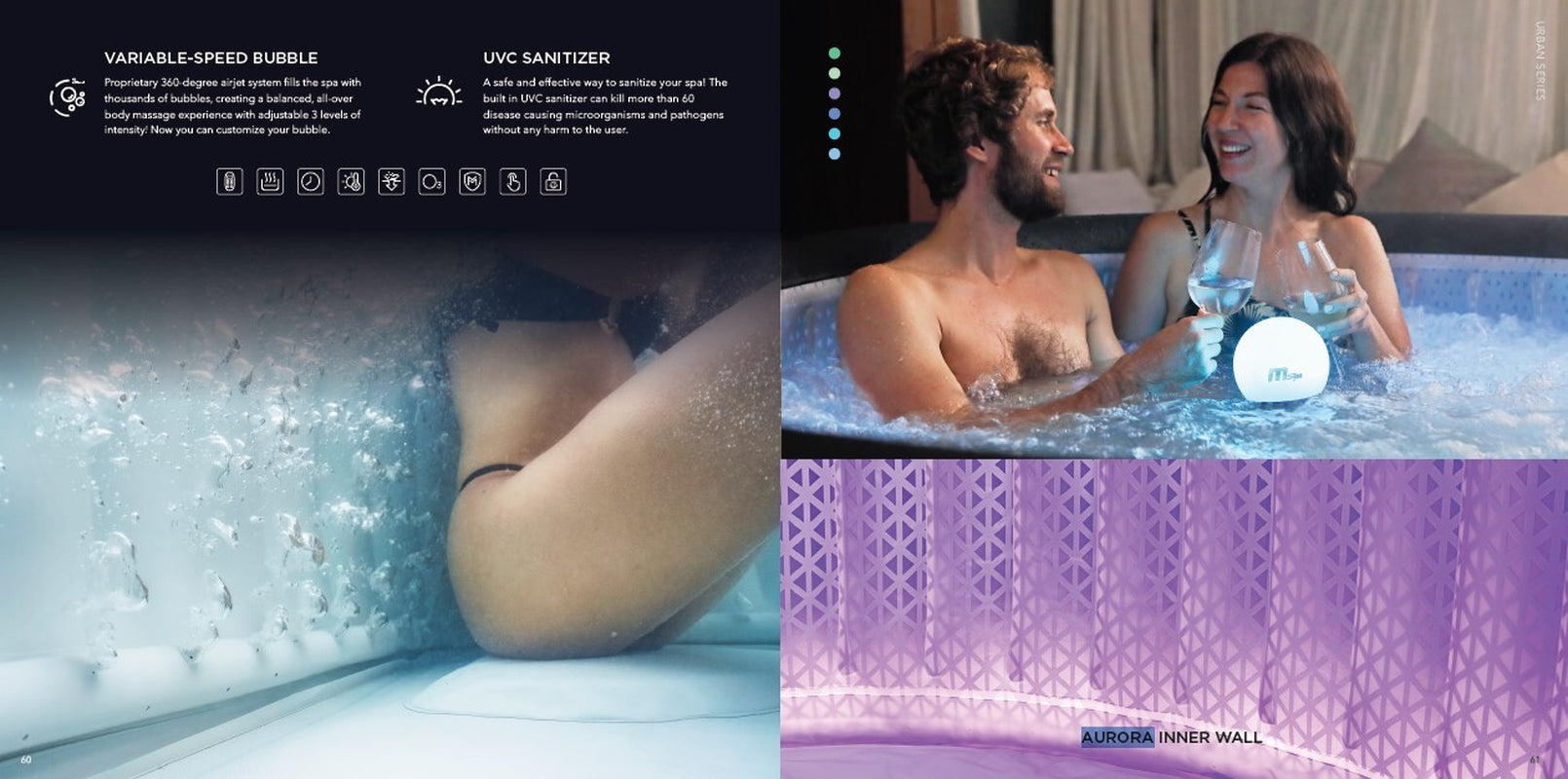 Mspa Aurora 6-Person 138-Jet Plug-&-Play Inflatable Hot Tub W/ Leds & Anti-Icing