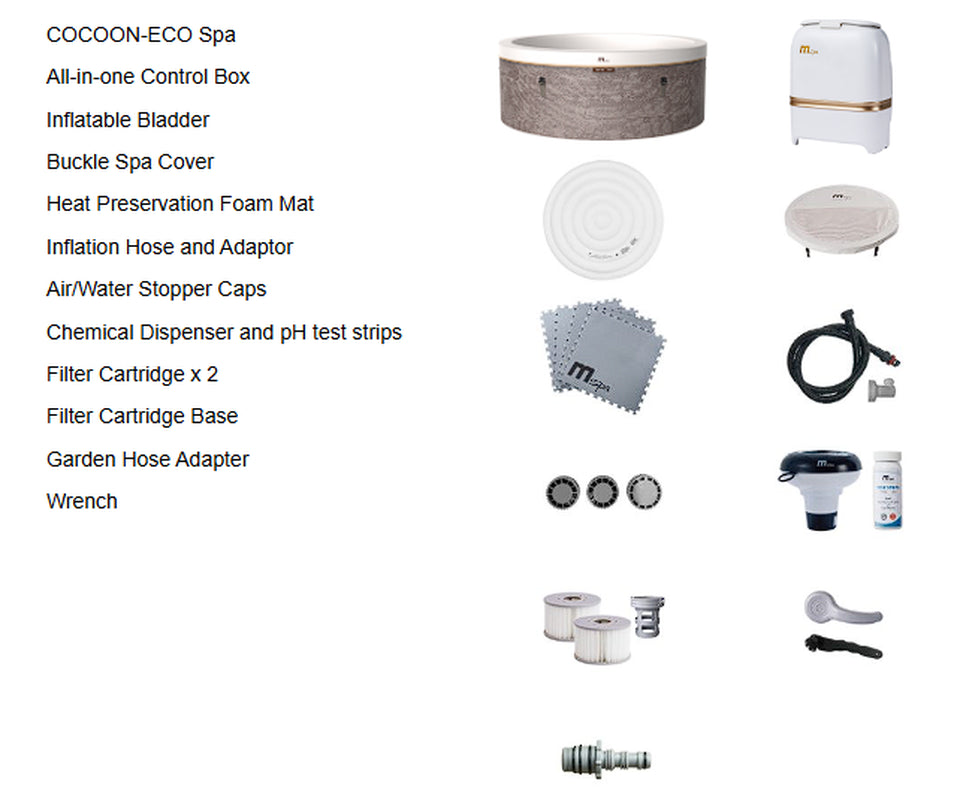 Mspa Cocoon Whirlpool Inflatable Hot Tub Portable Bubble Spa Syncjet Massage Jet