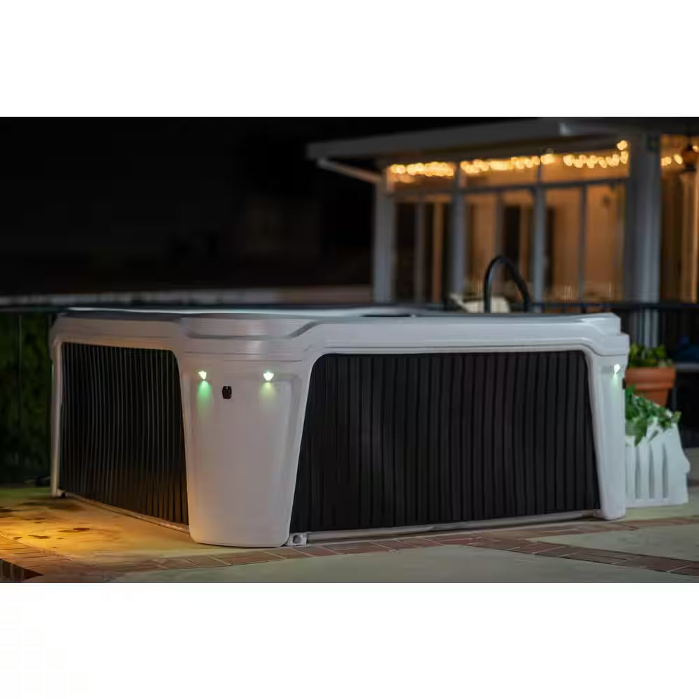 Daydream 3500L 6-Person 35-Jet Hot Tub - Portable Spa W/Ozone, Jacuzzi Pump, Exterior LED & Waterfall & Built-In Cooler