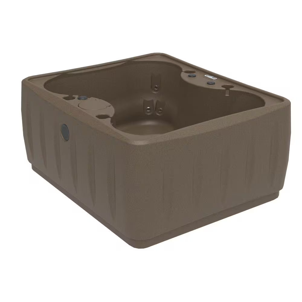 Select 150 4-Person Plug and Play Hot Tub with 12 Stainless Jets and LED Waterfall in Brownstone