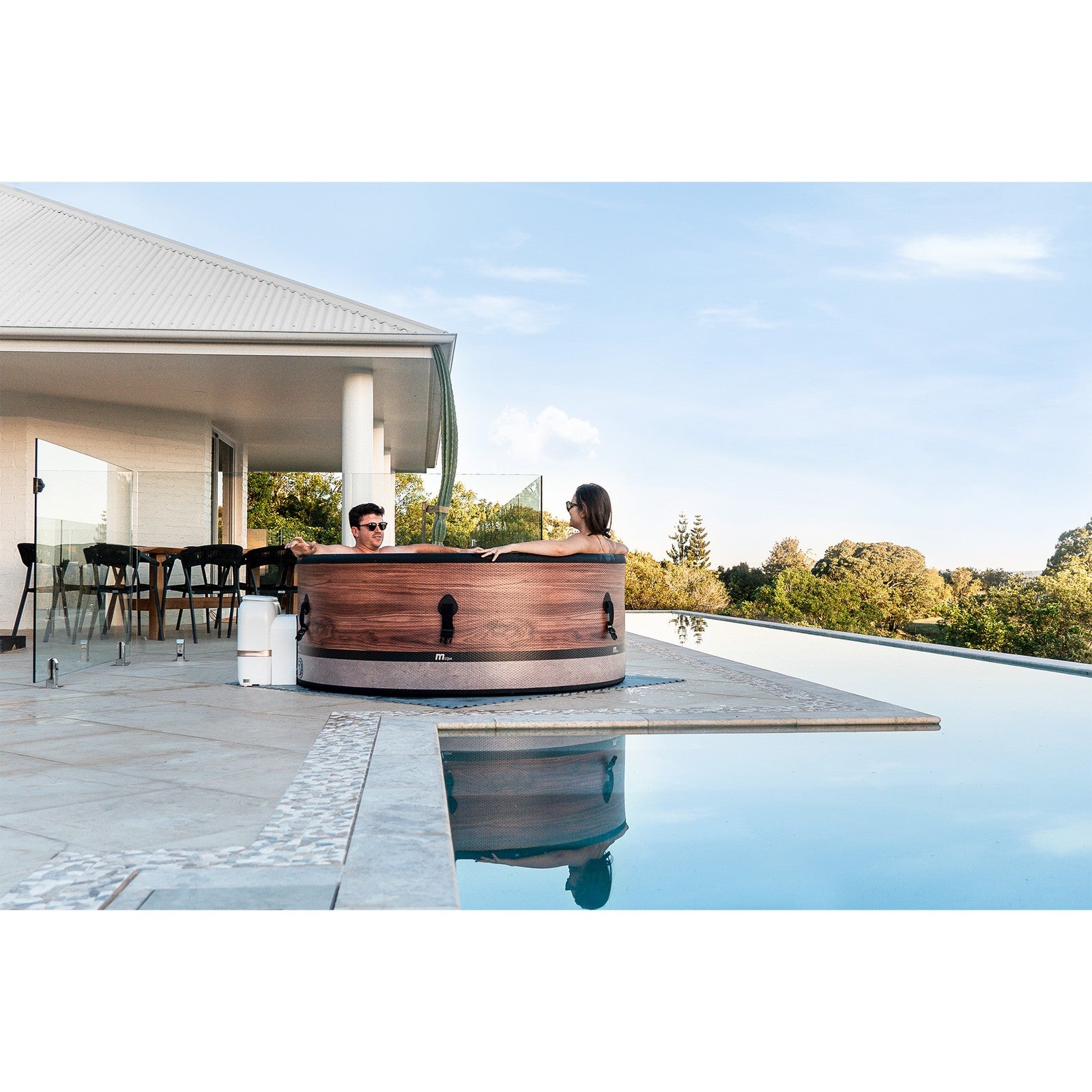 Mspa Duet 6-Person round Inflatable Bubble Spa, Thermal Cover, Energy-Efficie