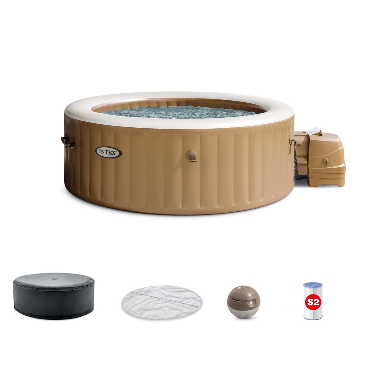 Coleman Palm Springs EnergySense AirJet Inflatable Hot Tub Spa (77" x 28") | Portable Hot Tub with 2 Covers (1 Energy-Efficient Thermal Cover and 1 Standard Cover) | Fits Up to 4-6 Persons | Green