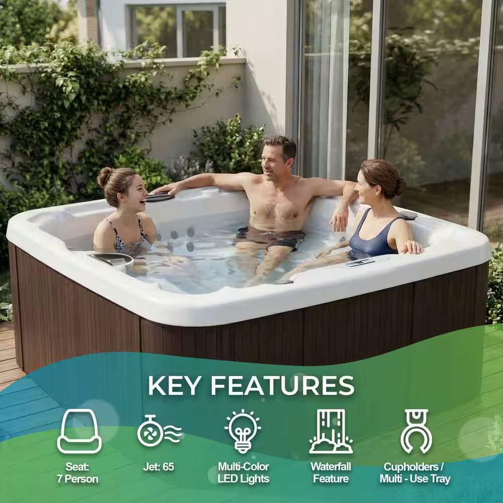LS600DX 7-Person 65-Jet 230V Standard Spa with 14-Jet Nozzle Turbo Blaster