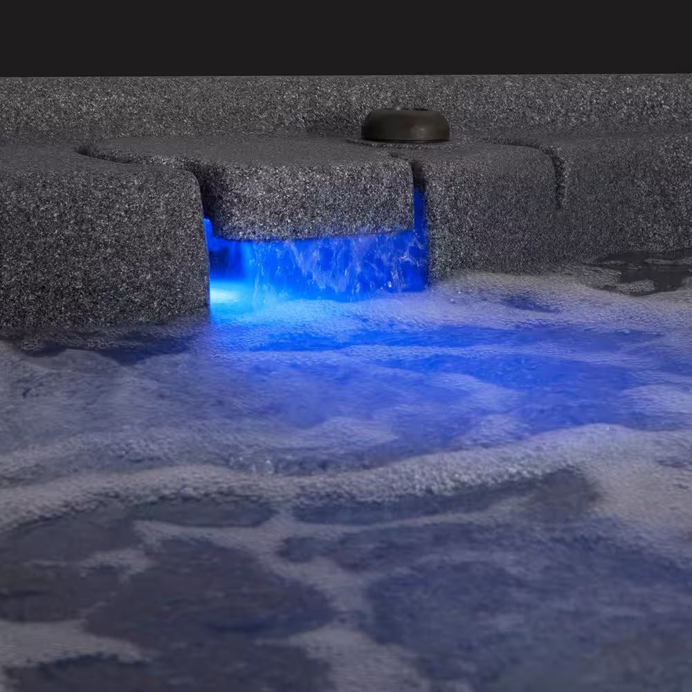 Premium 500 5-Person Plug and Play Hot Tub with 29 Stainless Jets, Heater, Ozone and LED Waterfall in Brownstone