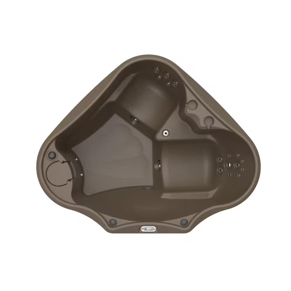 Premium 300 2-Person Plug and Play Hot Tub with 20 Stainless Jets, Heater, Ozone and LED Waterfall in Brownstone