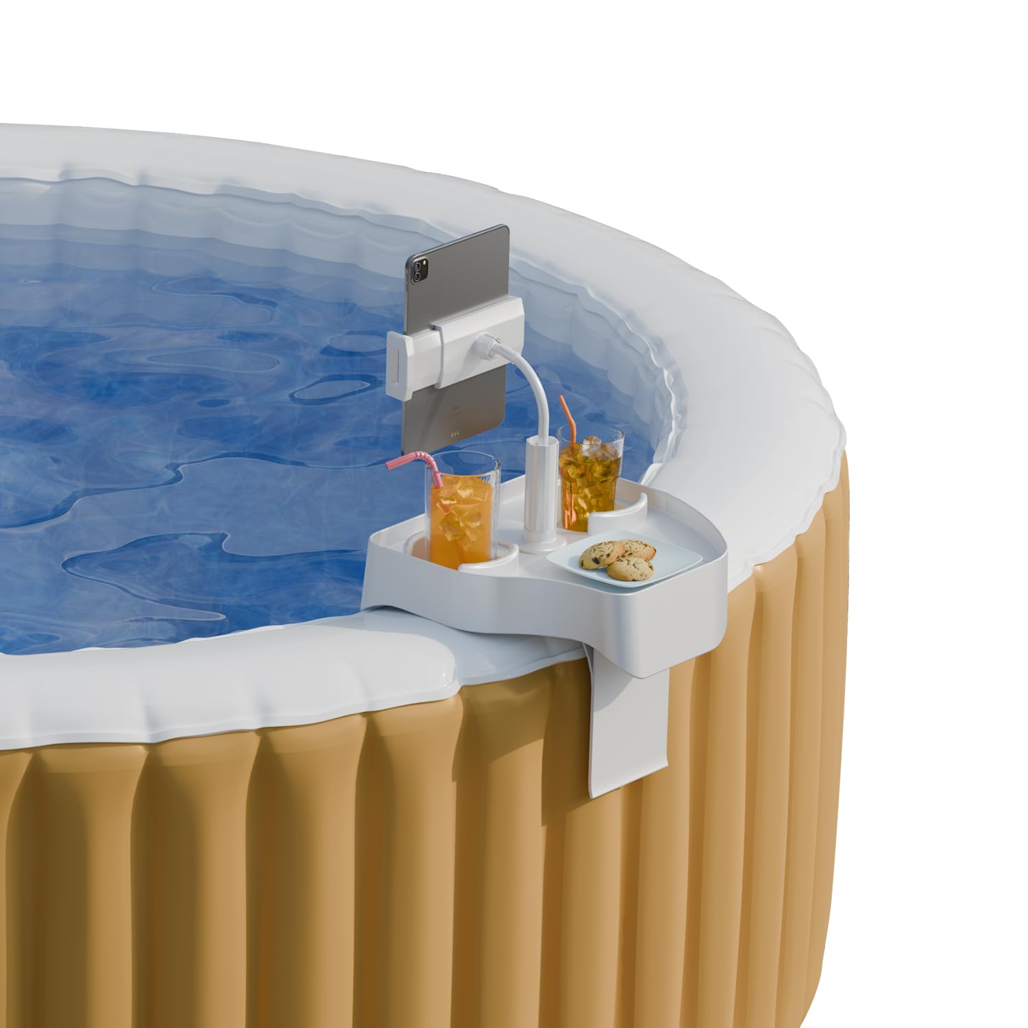 Coleman Hawaii AirJet Large Square 4 to 6 Person Inflatable Hot Tub Portable Outdoor Spa with 140 AirJets and EnergySense Cover, Grey