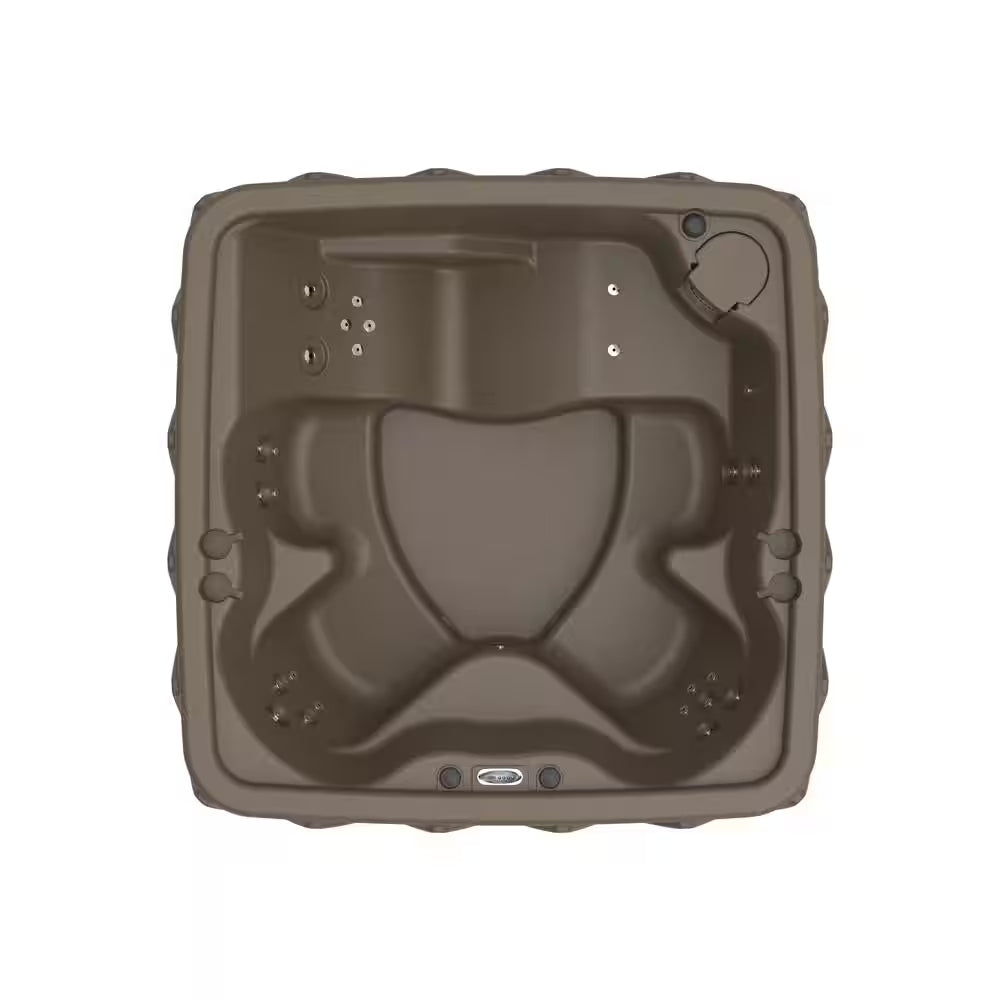 Premium 500 5-Person Plug and Play Hot Tub with 29 Stainless Jets, Heater, Ozone and LED Waterfall in Brownstone