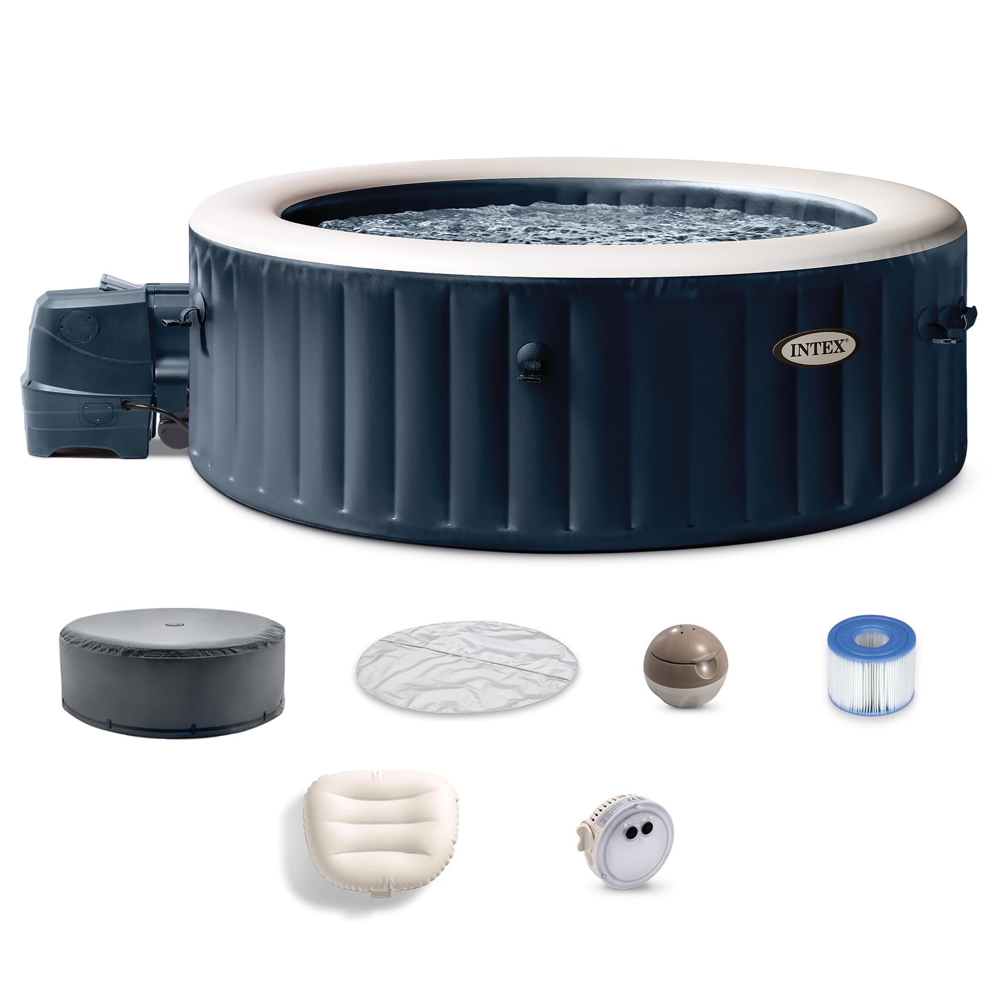Coleman Palm Springs 4 to 6 Person EnergySense Smart AirJet Plus Inflatable Hot Tub Outdoor Spa with 140 AirJets and Insulated Cover
