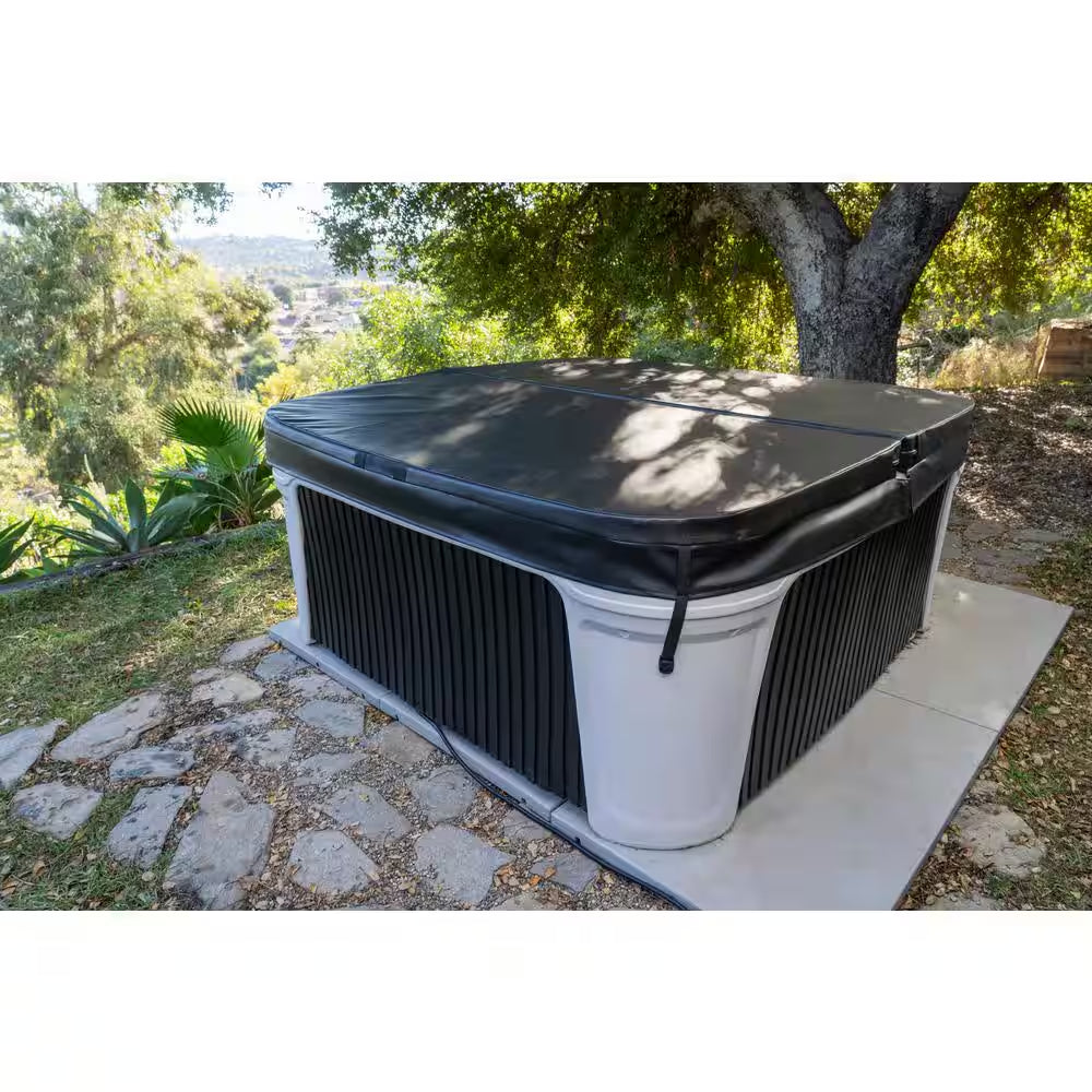 Daydream 3500L 6-Person 35-Jet Hot Tub - Portable Spa W/Ozone, Jacuzzi Pump, Exterior LED & Waterfall & Built-In Cooler