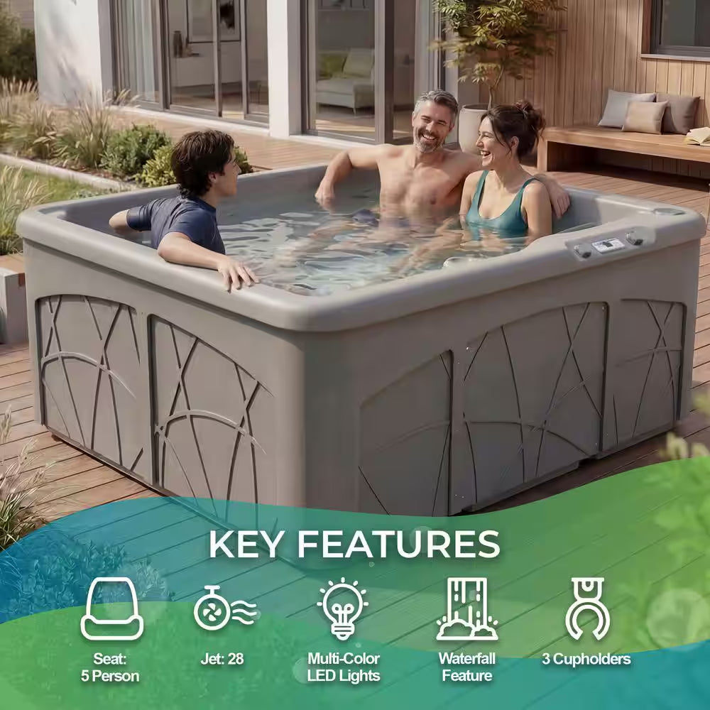 LS350DX 5-Person 28-Jet 110V Plug and Play Spa with Ozonator