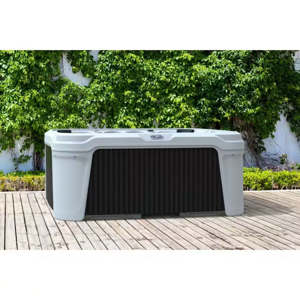 Daydream 3500L 6-Person 35-Jet Hot Tub - Portable Spa W/Ozone, Jacuzzi Pump, Exterior LED & Waterfall & Built-In Cooler