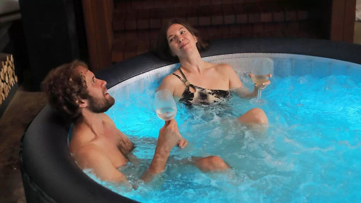 Mspa Aurora 6-Person 138-Jet Plug-&-Play Inflatable Hot Tub W/ Leds & Anti-Icing