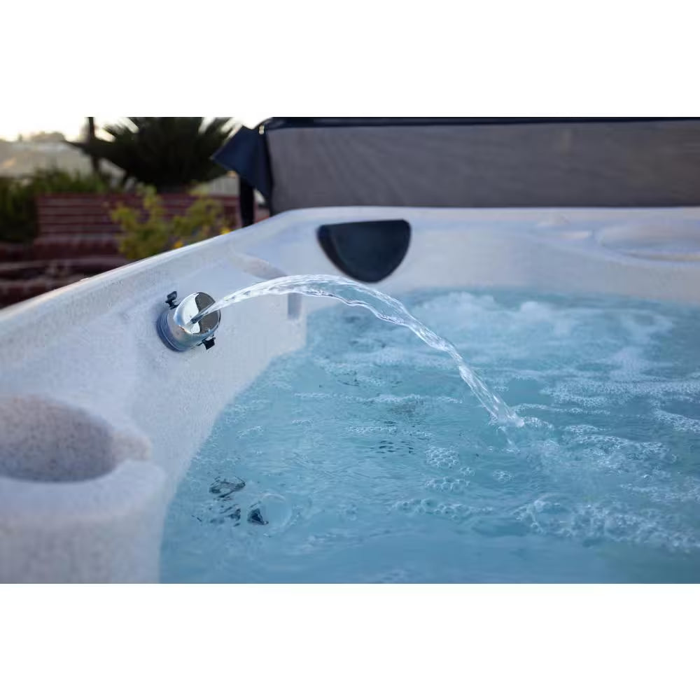 Daydream 3500L 6-Person 35-Jet Hot Tub - Portable Spa W/Ozone, Jacuzzi Pump, Exterior LED & Waterfall & Built-In Cooler