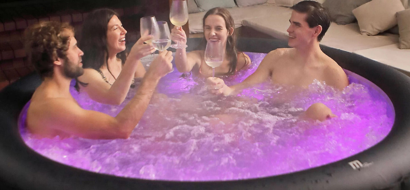 Mspa Aurora 6-Person 138-Jet Plug-&-Play Inflatable Hot Tub W/ Leds & Anti-Icing