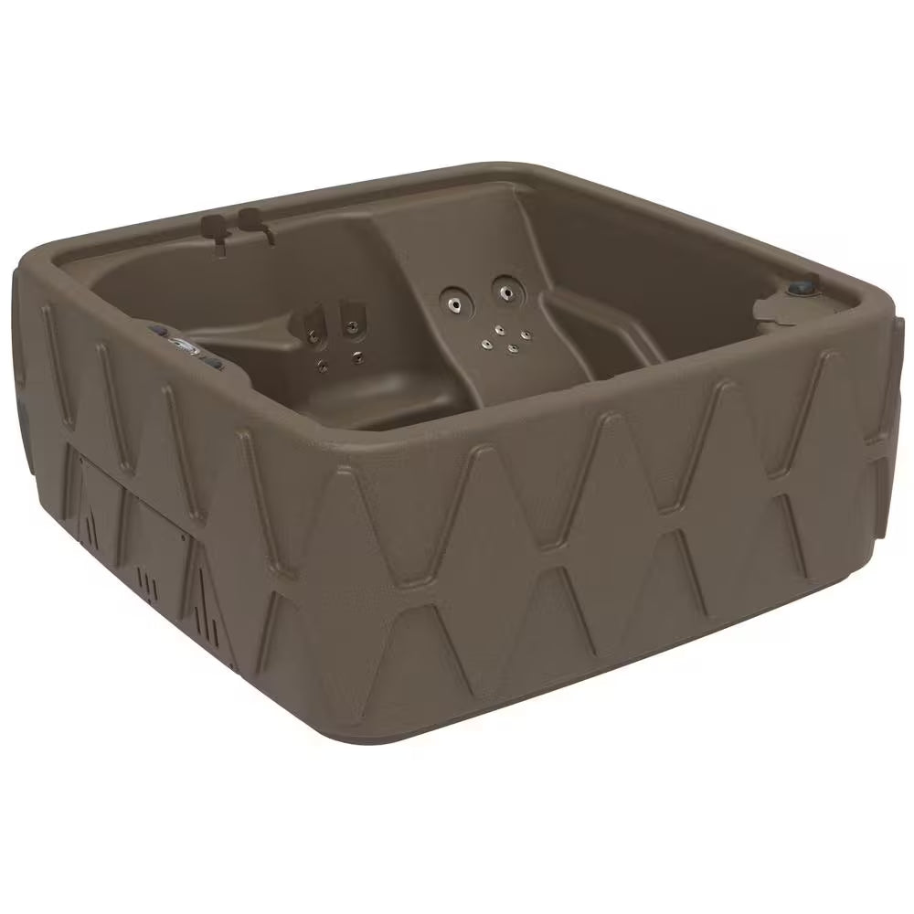 Premium 500 5-Person Plug and Play Hot Tub with 29 Stainless Jets, Heater, Ozone and LED Waterfall in Brownstone