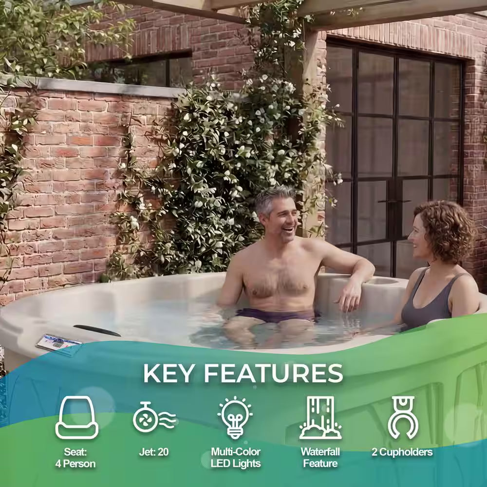 LS200DX 4-Person 20-Jet 115V Plug and Play Hot Tub with Ozonator